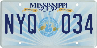 MS license plate NYQ034
