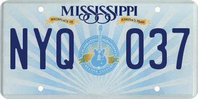 MS license plate NYQ037