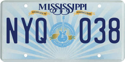 MS license plate NYQ038