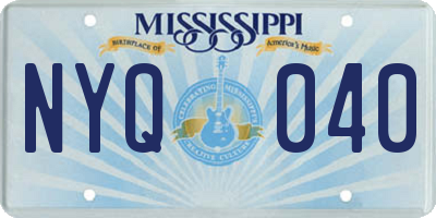 MS license plate NYQ040