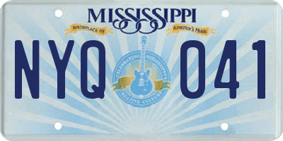 MS license plate NYQ041