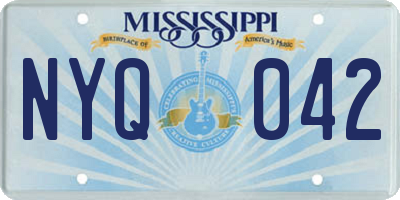 MS license plate NYQ042
