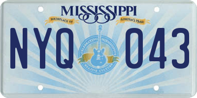 MS license plate NYQ043