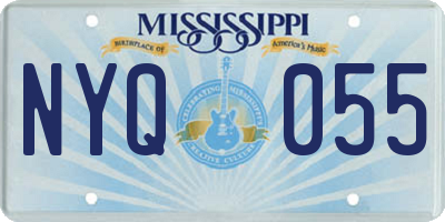 MS license plate NYQ055