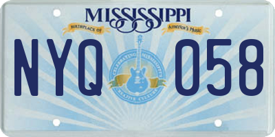 MS license plate NYQ058