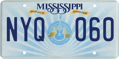 MS license plate NYQ060