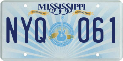 MS license plate NYQ061