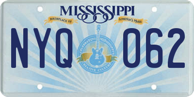 MS license plate NYQ062