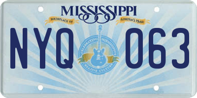 MS license plate NYQ063