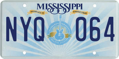 MS license plate NYQ064