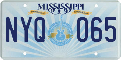 MS license plate NYQ065
