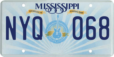 MS license plate NYQ068