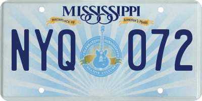 MS license plate NYQ072