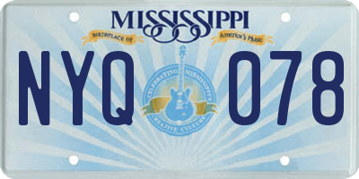 MS license plate NYQ078