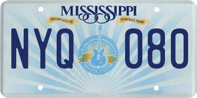 MS license plate NYQ080