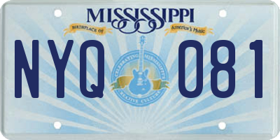MS license plate NYQ081