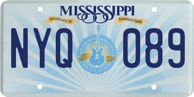 MS license plate NYQ089