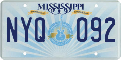 MS license plate NYQ092