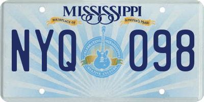 MS license plate NYQ098