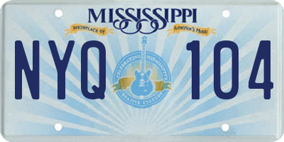 MS license plate NYQ104