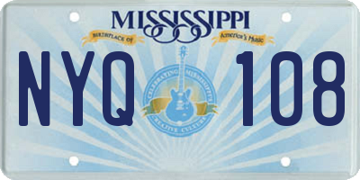 MS license plate NYQ108