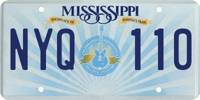 MS license plate NYQ110