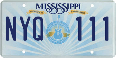 MS license plate NYQ111