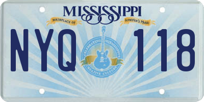 MS license plate NYQ118