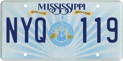 MS license plate NYQ119