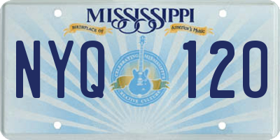 MS license plate NYQ120