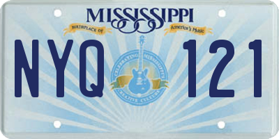 MS license plate NYQ121