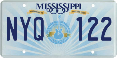 MS license plate NYQ122