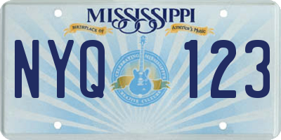 MS license plate NYQ123