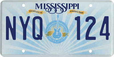 MS license plate NYQ124
