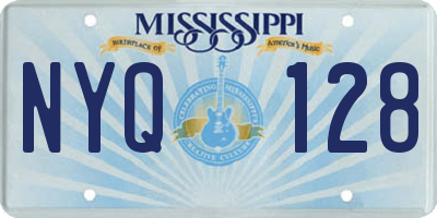 MS license plate NYQ128