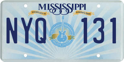 MS license plate NYQ131