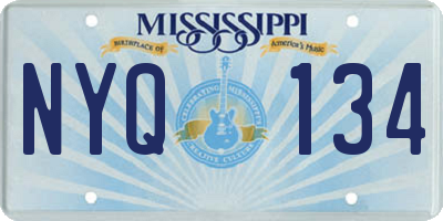 MS license plate NYQ134