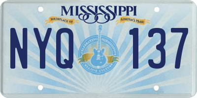 MS license plate NYQ137