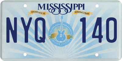 MS license plate NYQ140