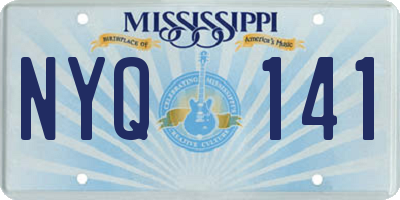 MS license plate NYQ141