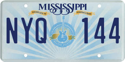 MS license plate NYQ144