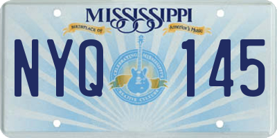 MS license plate NYQ145