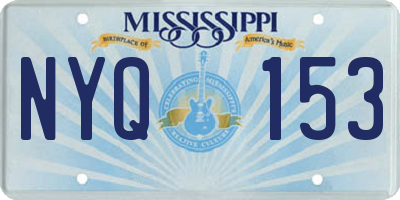 MS license plate NYQ153
