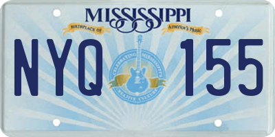 MS license plate NYQ155