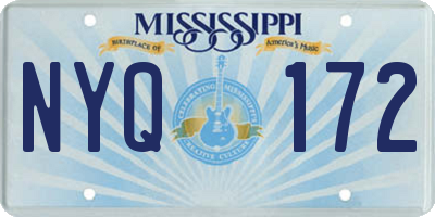 MS license plate NYQ172