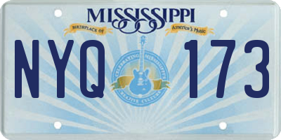 MS license plate NYQ173