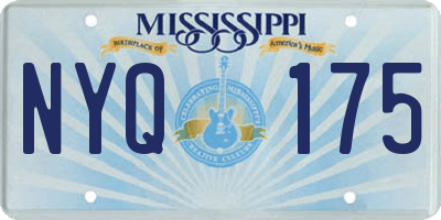 MS license plate NYQ175