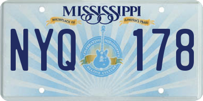 MS license plate NYQ178