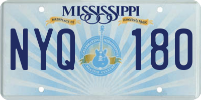 MS license plate NYQ180