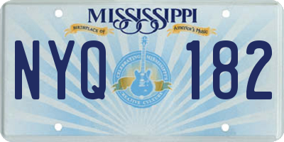 MS license plate NYQ182